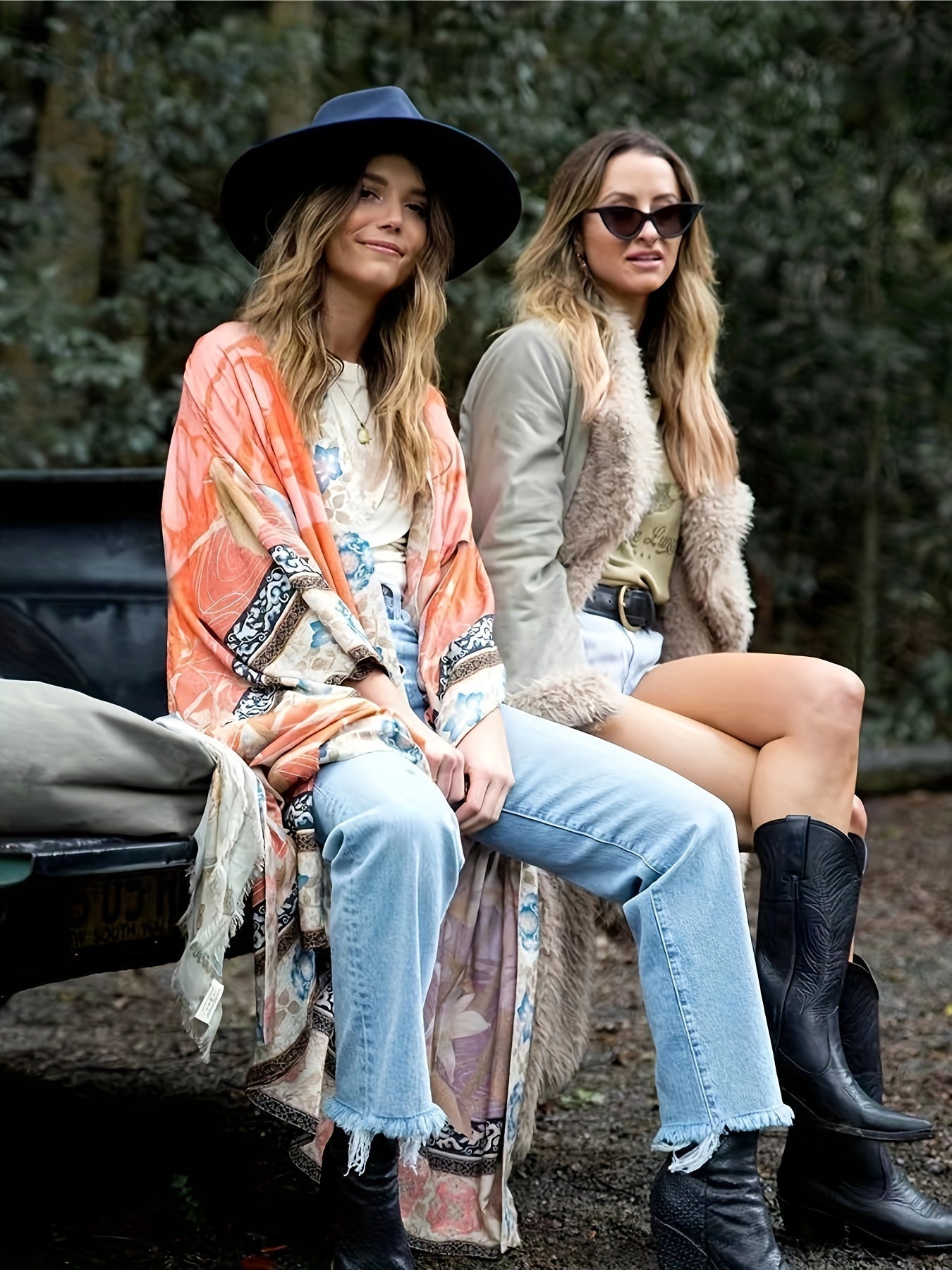 Greta | Women's kimono dress with belt print