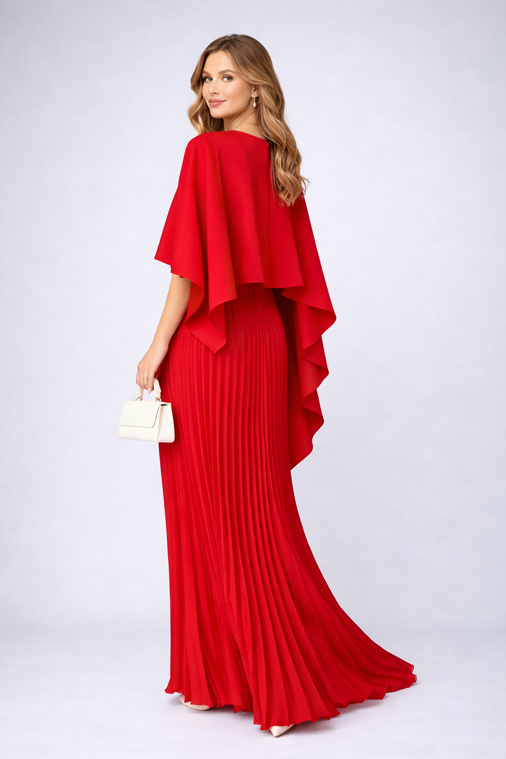 Marina | Women's dress with a pleated cape