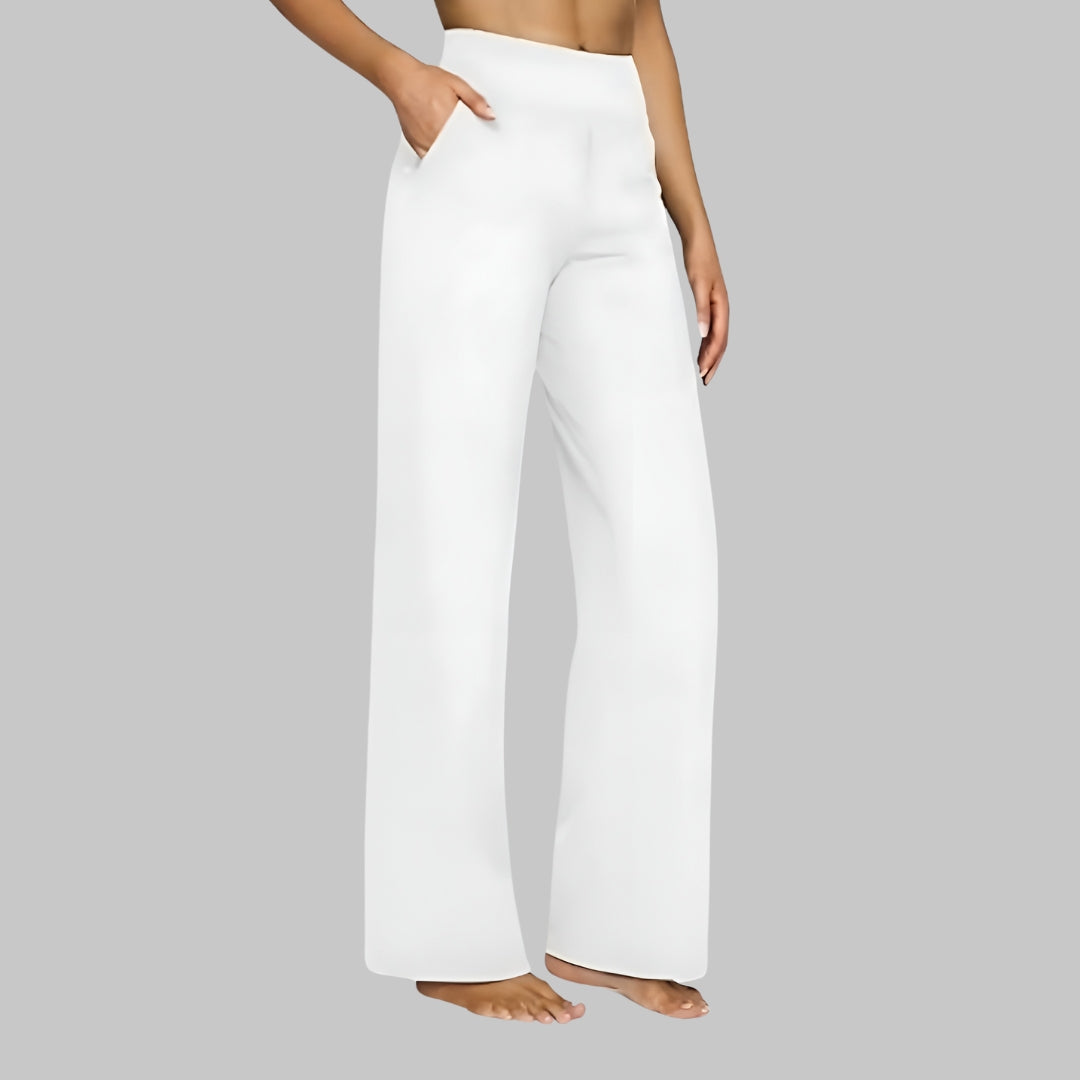Dalia | Women's High-Waisted Straight-Leg Trousers