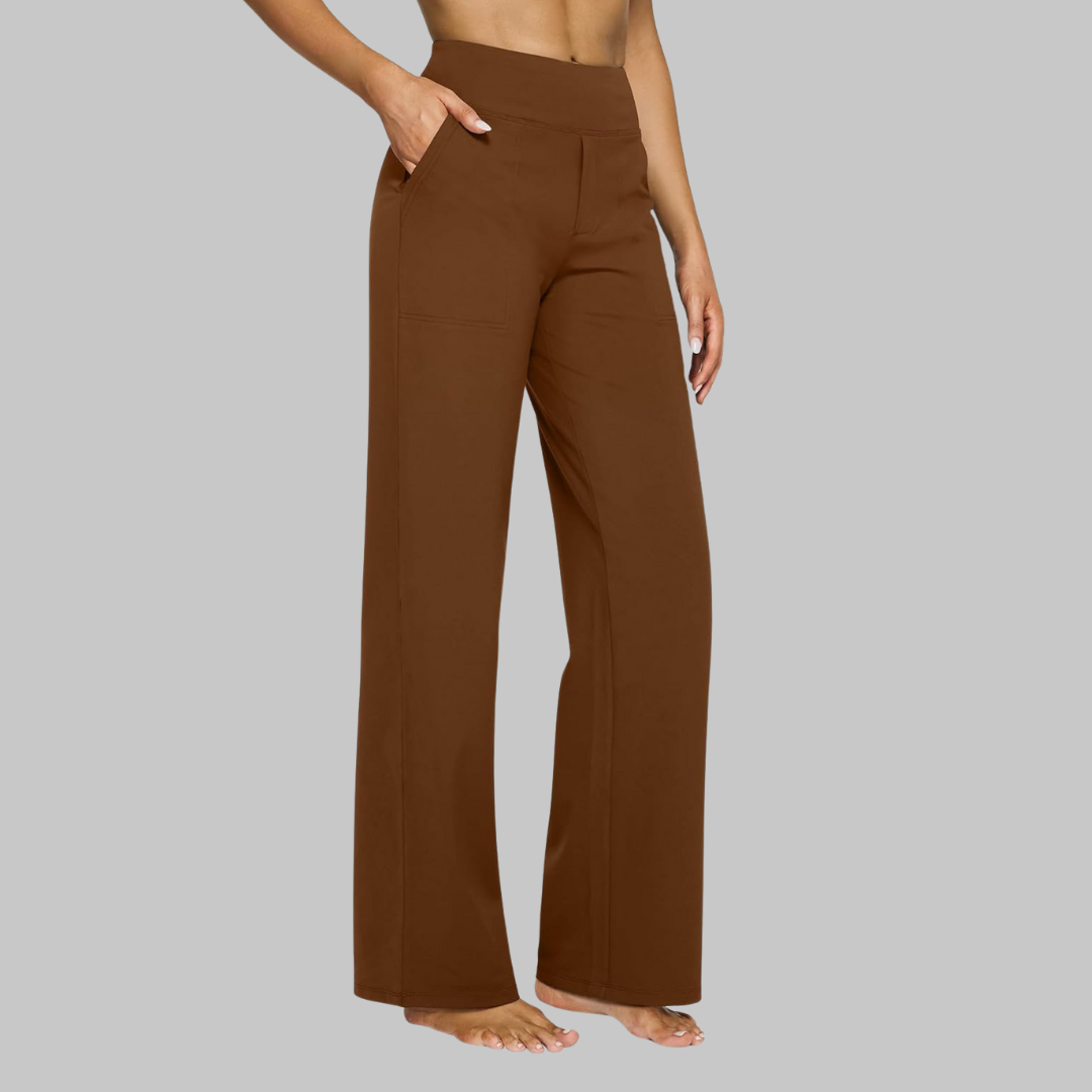 Dalia | Women's High-Waisted Straight-Leg Trousers