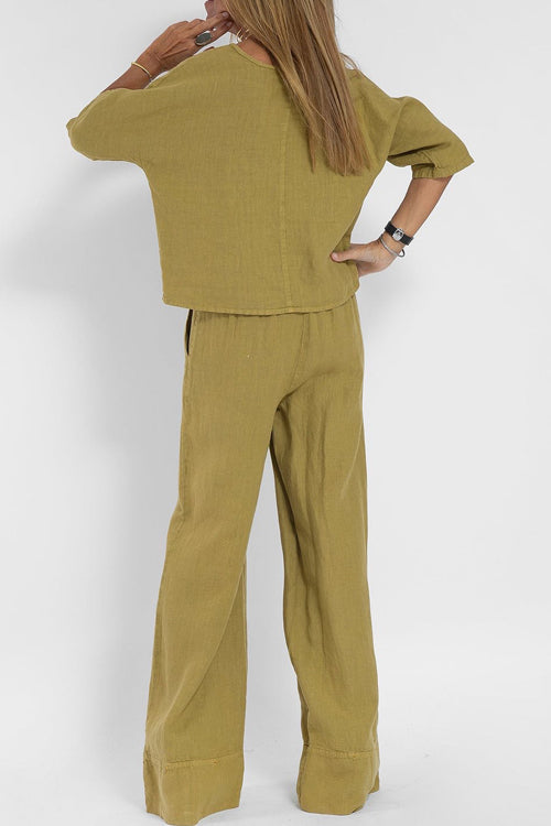 Giana | Women's Two-Piece Set with Cropped Top and Wide-Leg Pants