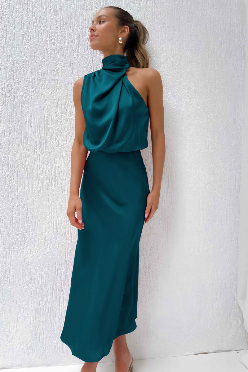 Lisa | Women's Halter-Neck Maxi Dress