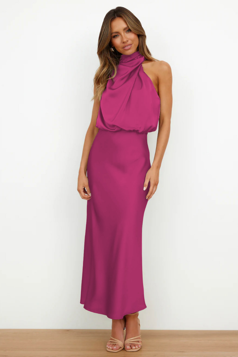 Lisa | Women's Halter-Neck Maxi Dress